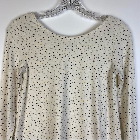 OLD NAVY CREAM GIRLS STAR POLKA DOT T-SHIRT TOP SIZE LARGE - Picture 3 of 9
